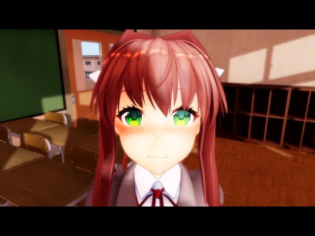 【VR 360 4K 3D】A virtual kiss with Monika