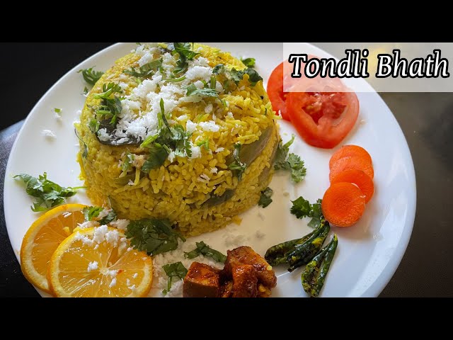 Tondli masale bhat | Masale bhat recipe | Tindora rice | Tondli bhat recipe in marathi | तोंडली भात