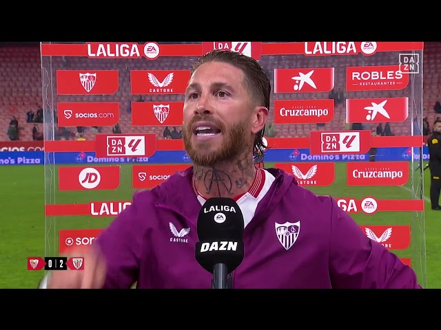 Sergio Ramos shouting at Sevilla fan after defeat