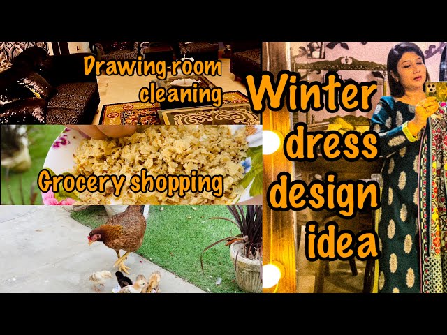 Drawing room deep cleaning | weakly grocery shopping | winter dress design  |Asma Asghar Rizvi