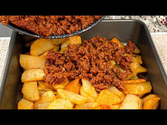 Just add ground beef to the potatoes! Simple dinner recipe!