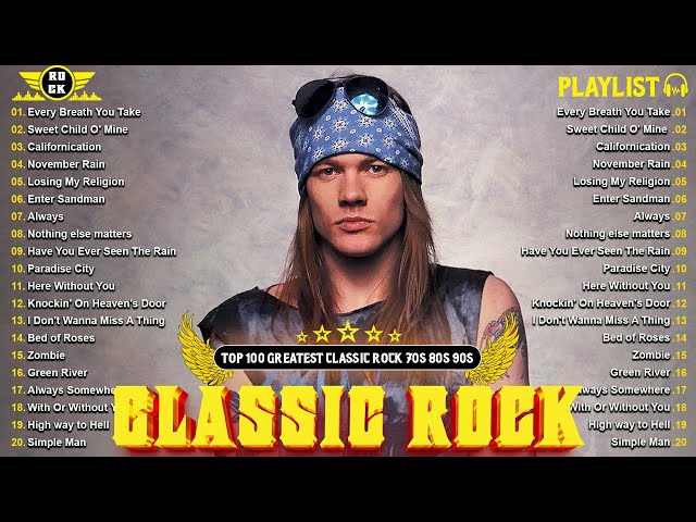 Top 100 Classic Rock Songs Of All Time🔥Metallica, Queen, Nirvana, Guns N Roses, Bon Jovi, ACDC