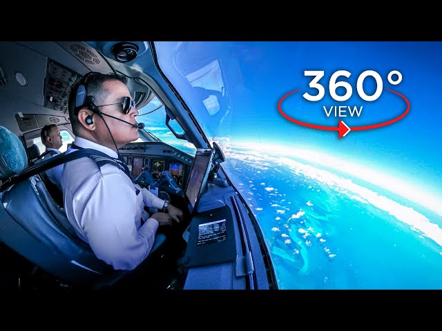 360° Airline Pilot's View | Miami - Bahamas | American Eagle E-175