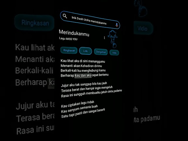 Merindukanmu Dash Uciha Lirik Lagu Galau