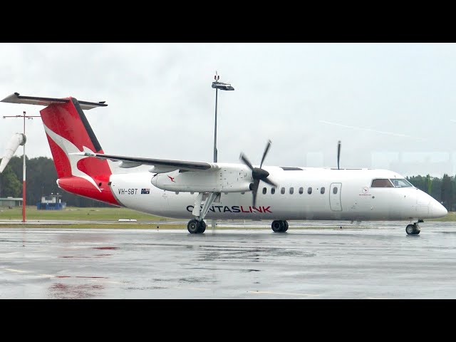 Qantas Link Bombardier DHC Dash 8 Q 300 flight report - Port Macquarie back to Sydney