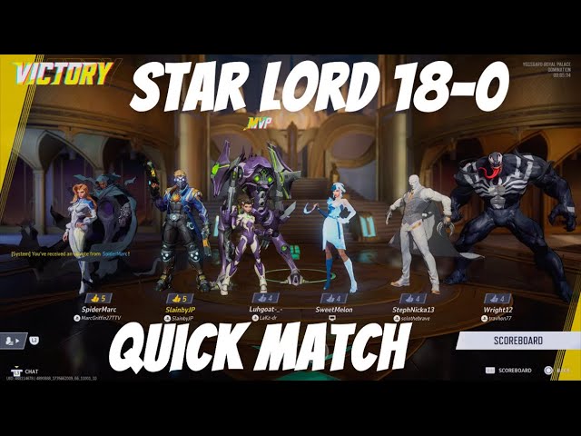 Marvel Rivals Quick Match Star Lord 18-0 Season 0