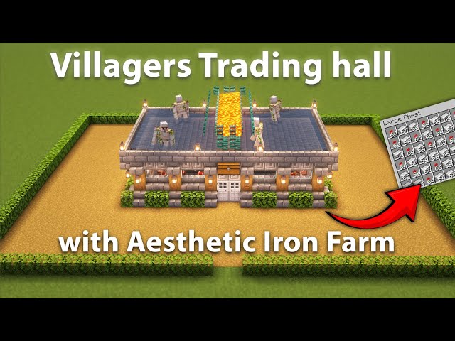 Aesthetic Villager Trading Hall + Iron Farm | Perfect Beginner's Guide! | #minecraft #viralvideo