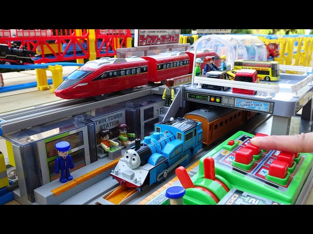 Thomas Plarail & JR train ☆ Twin Tower Station big bridge course