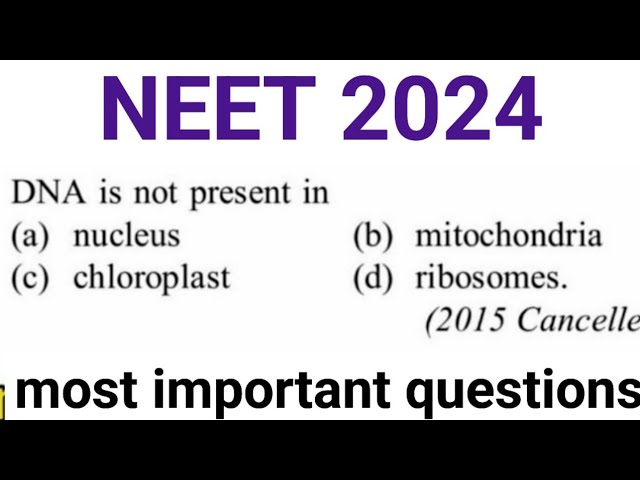 (42) NEET 2024 - Cytology - Most important questions