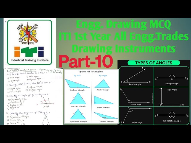 Engineering drawing MCQ| ITI 1st yr all Engineering trades|Geometrical figures #angle #triangle P-10