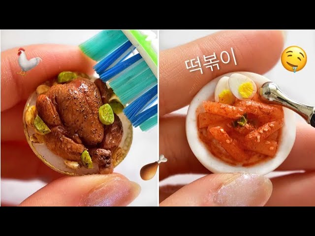 Making of Realistic Miniature Food 🥘 🍗 | DIY & CRAFTS | Strawberrypuffcake