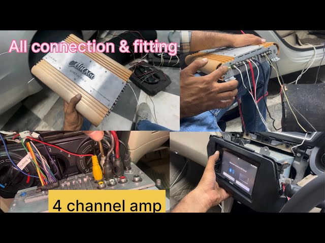 4 Channel Amplifier Complete Wiring Connection & Fitting | Remote Wire  Speaker Component sub Woofer