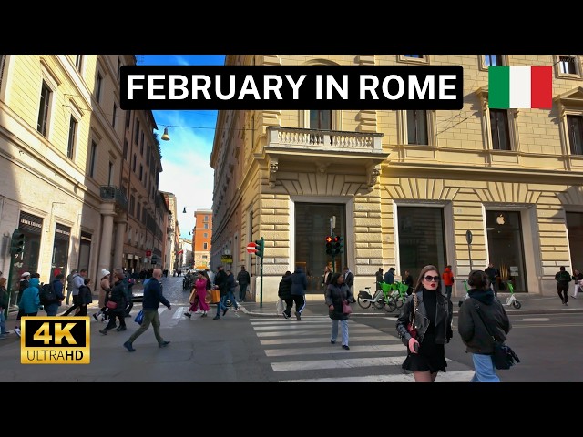 Rome Italy 🇮🇹 - This is Rome in February | Walking tour 4K