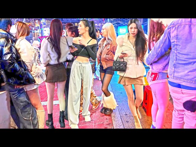 [4K Seoul Hongdae] Even on a cold winter night, the energy of Hongdae club streets is amazing #korea