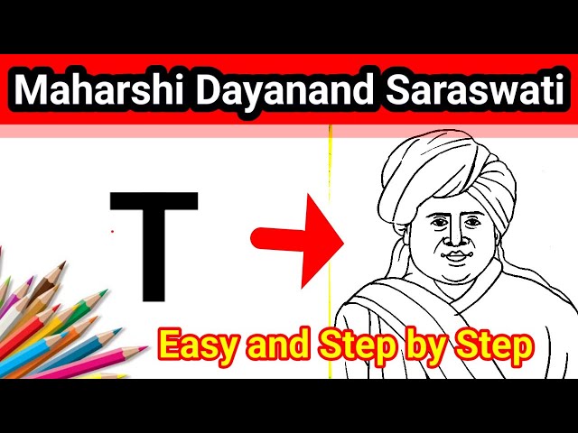 Maharshi Dayanand Saraswati Drawing Easy / How to Draw Dayanand Saraswati Drawing