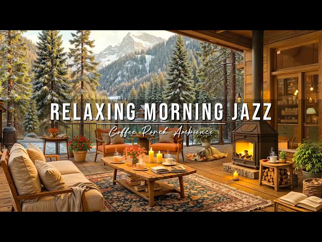 Relaxing Morning Jazz at Cozy Lakeside Coffee Porch Ambience ❄️ Soft Winter Jazz Music for Working