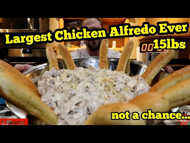 Largest Chicken Alfredo Challenge On YouTube | Man V Food | 15lbs