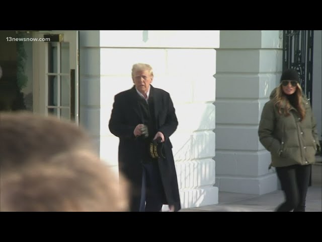 President Donald Trump visiting hurricane victims in western North Carolina