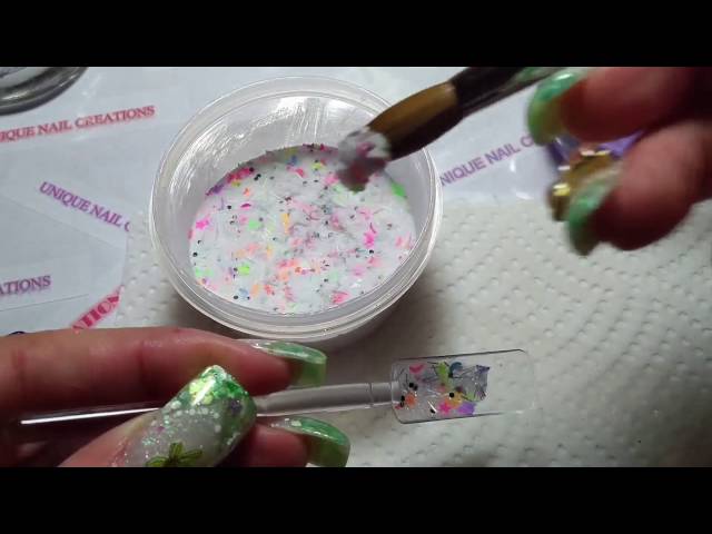 REQUEST Video of how to mix Glitter Mixes In Acrylic Powder~Unique Nail Creations