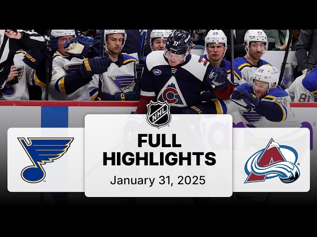 NHL Highlights | Blues vs. Avalanche | January 31, 2025