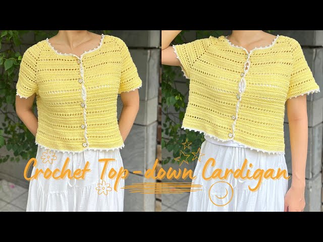 Crochet Top-down Cardigan | Raglan Cardigan Tutorial | Crochet With Hannah