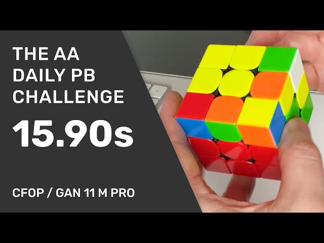 Solved a Rubik's Cube in 15.90s - Sub 20 - CFOP F2L OLL PLL - Scramble & Subtitles