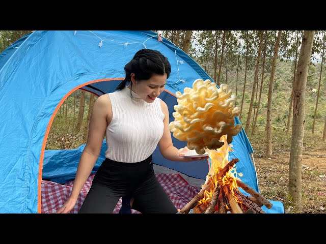 Solo Camping in the Forest - Girl Survives, Cooks & Sleeps in the Wild, relax, ASMR