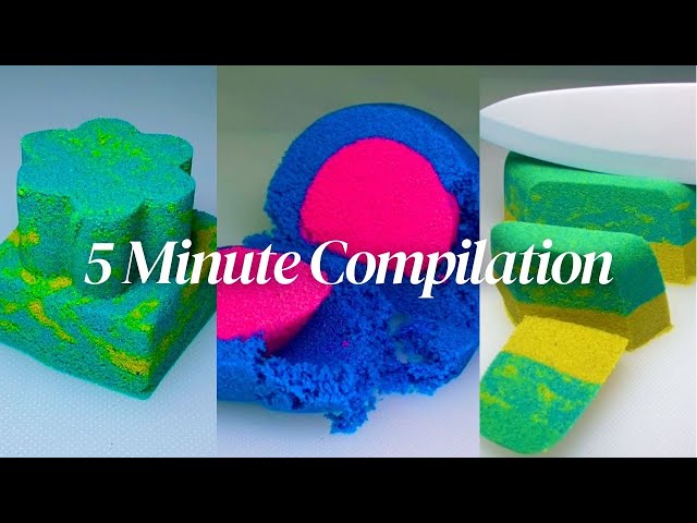 Kinetic Sand ASMR 5 Minute ODDLY SATISFYING Compilation — cutting, smashing, mashing, chopping