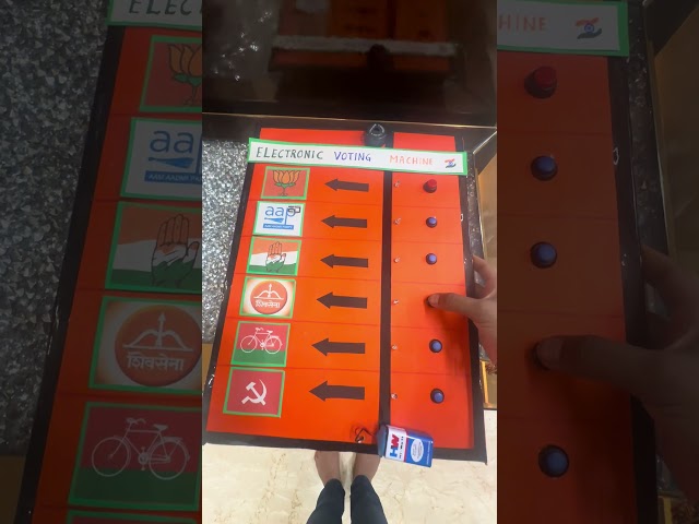 Electronic voting machine evm working model #school #schoolscienceproject