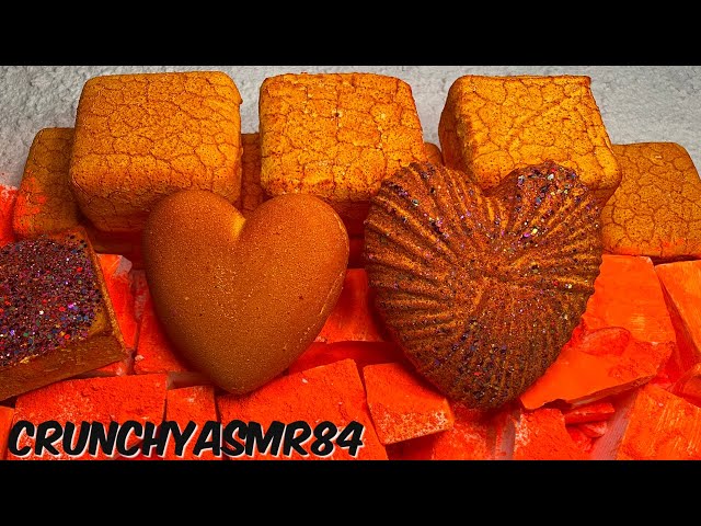 Orange Pasted Blocks & Hearts | Oddly Satisfying | ASMR | Sleep Aid