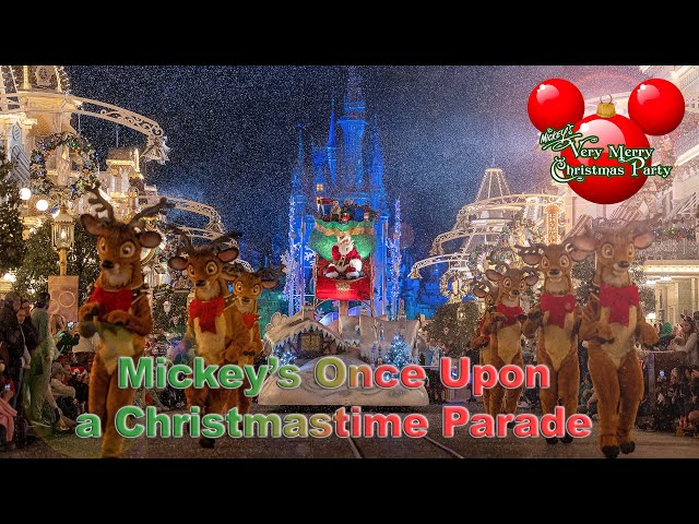 8K Snowy Mickey’s Once Upon a Christmastime Parade on Main Street USA VR180 3D