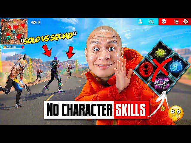 No Character Skills in Solo Vs Squad Challenge 😎 Tonde Gamer - Free Fire Max