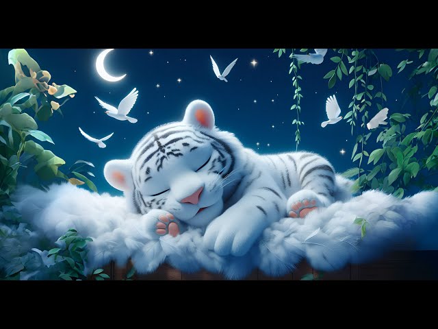 🎶 2 Minutes Sleep Solution 💤 Lullaby Healing With White Tiger 🍼 DREAMLAND LULLABY STATION