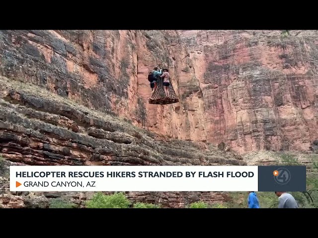 Helicopter rescues hikers stranded in Grand Canyon by flash flood