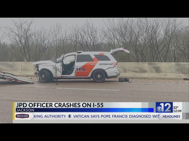 Jackson police officer involved in crash on I-55