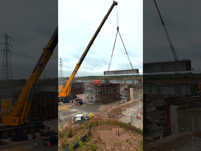 Watch as HS2 install beams for the first Interchange Station bridge #shorts