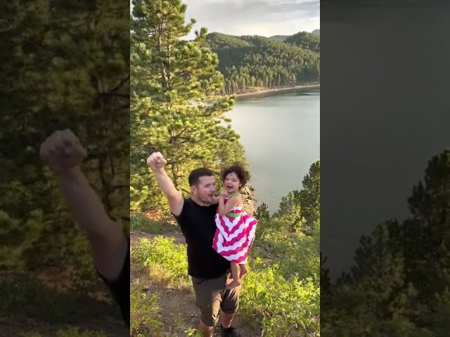 Toddler copied Mommy and Daddy's Craziness Lol 😂  #pactola #lake #family #travel #vlog