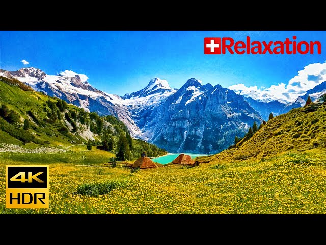 a relaxing journey through the Swiss Alps and landscapes with calming piano music 🌸🇨🇭🫶 [4K/HD]