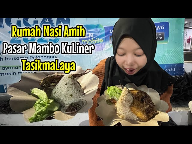 Unik banget‼️ Rumah Nasi Amih Pasar Mambo Kuliner Tasikmalaya menjual aneka nasi di bentuk kerucut