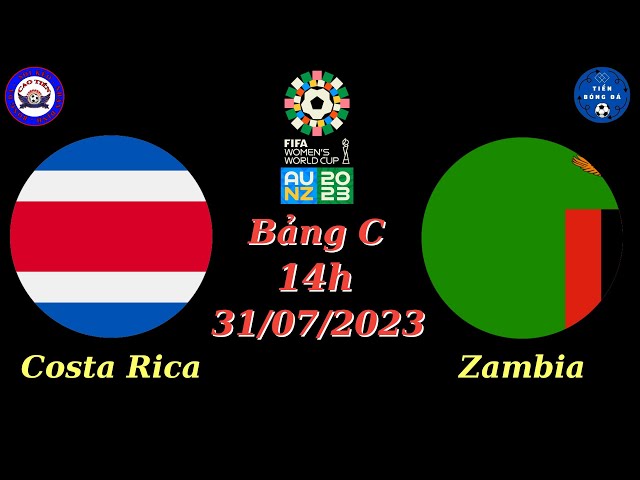 Nhận định Soi kèo Nữ Costa Rica vs Nữ Zambia - 14h 31/07 - Bảng C - World Cup Nữ 2023 - TIẾN BÓNG ĐÁ