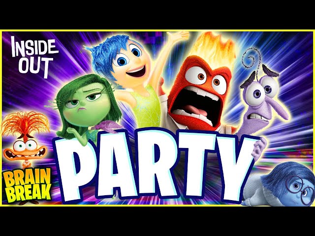 Inside Out Brain Break Party 🤩 Floor is Lava 😡 Just Dance 😞 Freeze Dance for Kids