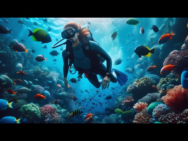 Diving The Underwater World - Marine Life, Sea Animals and Coral Reef!! - 수중 모험!! #adventure #다이빙기술