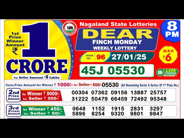 🔴Dhankesari Result 08:00pm 27/01/25 - Night Dear Lottery Result