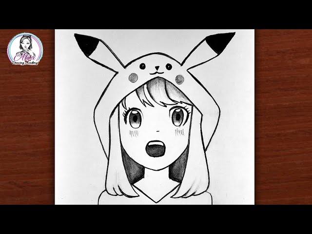 How to Draw Anime Girl | Anime drawing tutorial | Anime Girl with Pikachu Hoodie | Anime characters