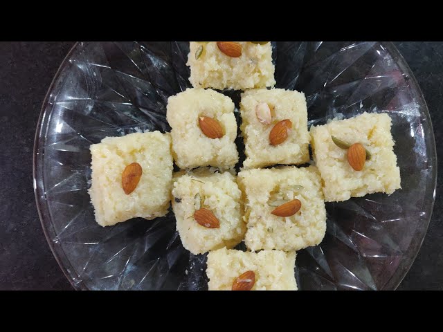 COCONUT MILK BARFI recipe in telugu with eng subtitles| కమ్మని కొబ్బరి బర్ఫి| Easy and yummy sweet