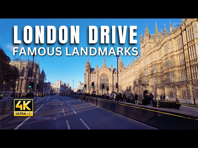 Central London drive seeing world famous landmarks at New Year 2025: