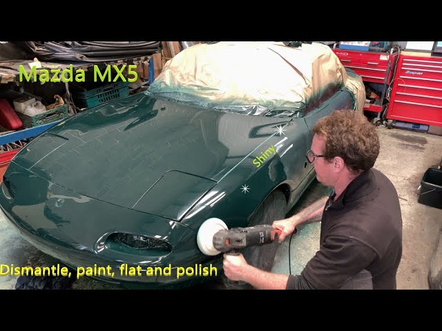 Flat and polish a Mazda mx5 after painting in 16 mins.