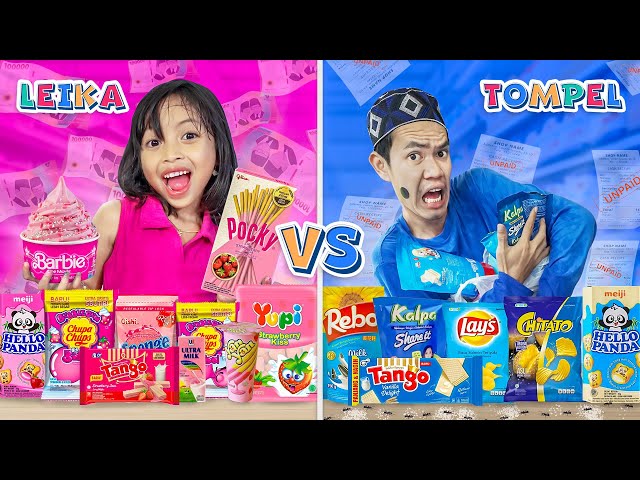 LEIKA CHALLENGE BERMAIN WARNA SAMA TOMPEL 😍 KOMPILASI VLOG 1 JAM LEIKA VS TOMPEL BORONG MAKANAN