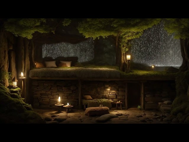 Relaxing Rain & Thunder in a Cozy Forest Bedroom for Fast Sleep