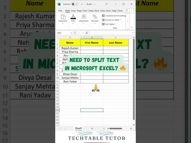 Excel Trick You’ll Love: Split Text to Columns Instantly! 🔥 | Must-Know Excel Hack 🚀 #excel